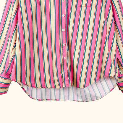 Djerf Avenue X Frankies Bikinis Striped Shirt - Size Large Djerf Avenue