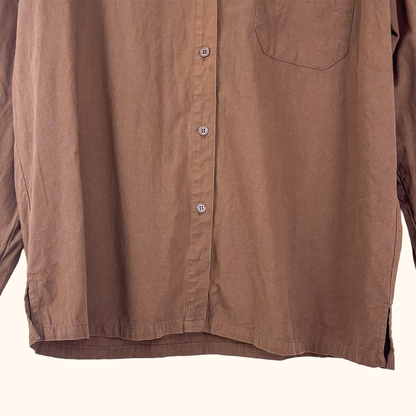Adanola Organic Cotton Brown Shirt - Size Large Adanola
