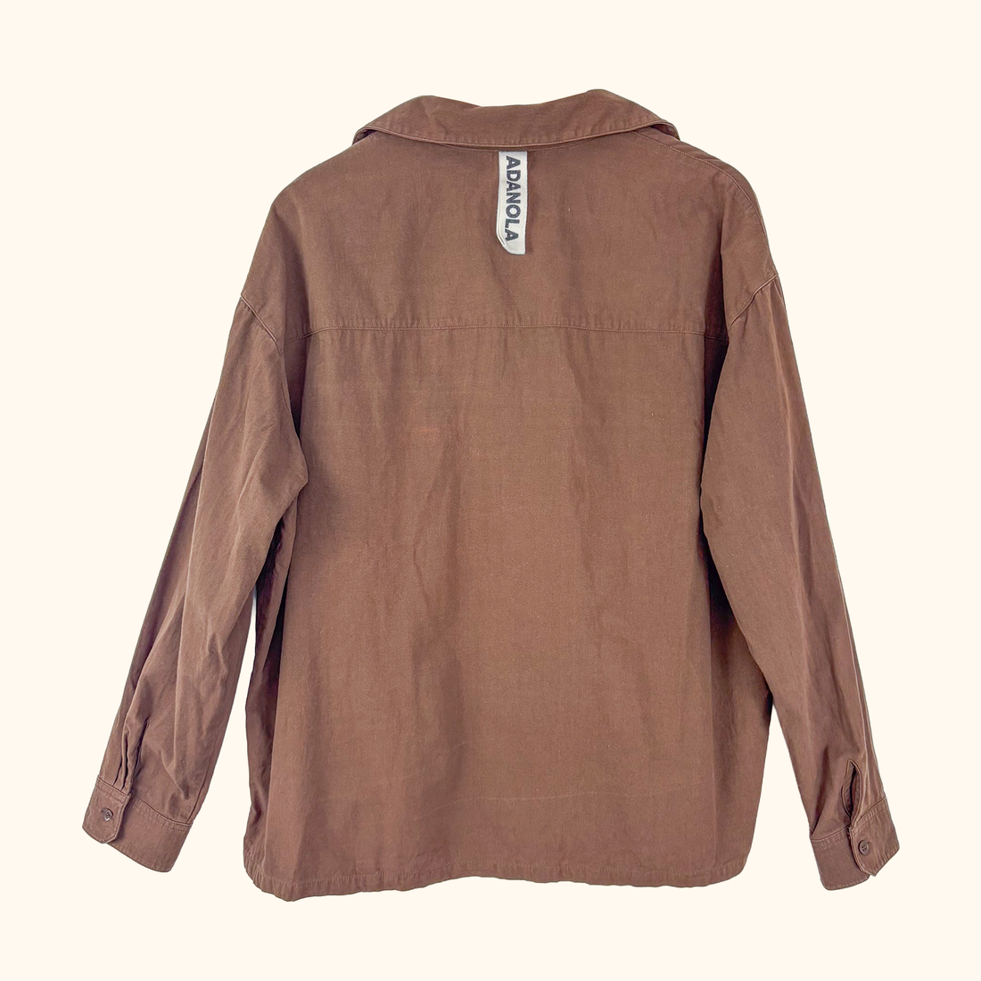 Adanola Organic Cotton Brown Shirt - Size Large Adanola