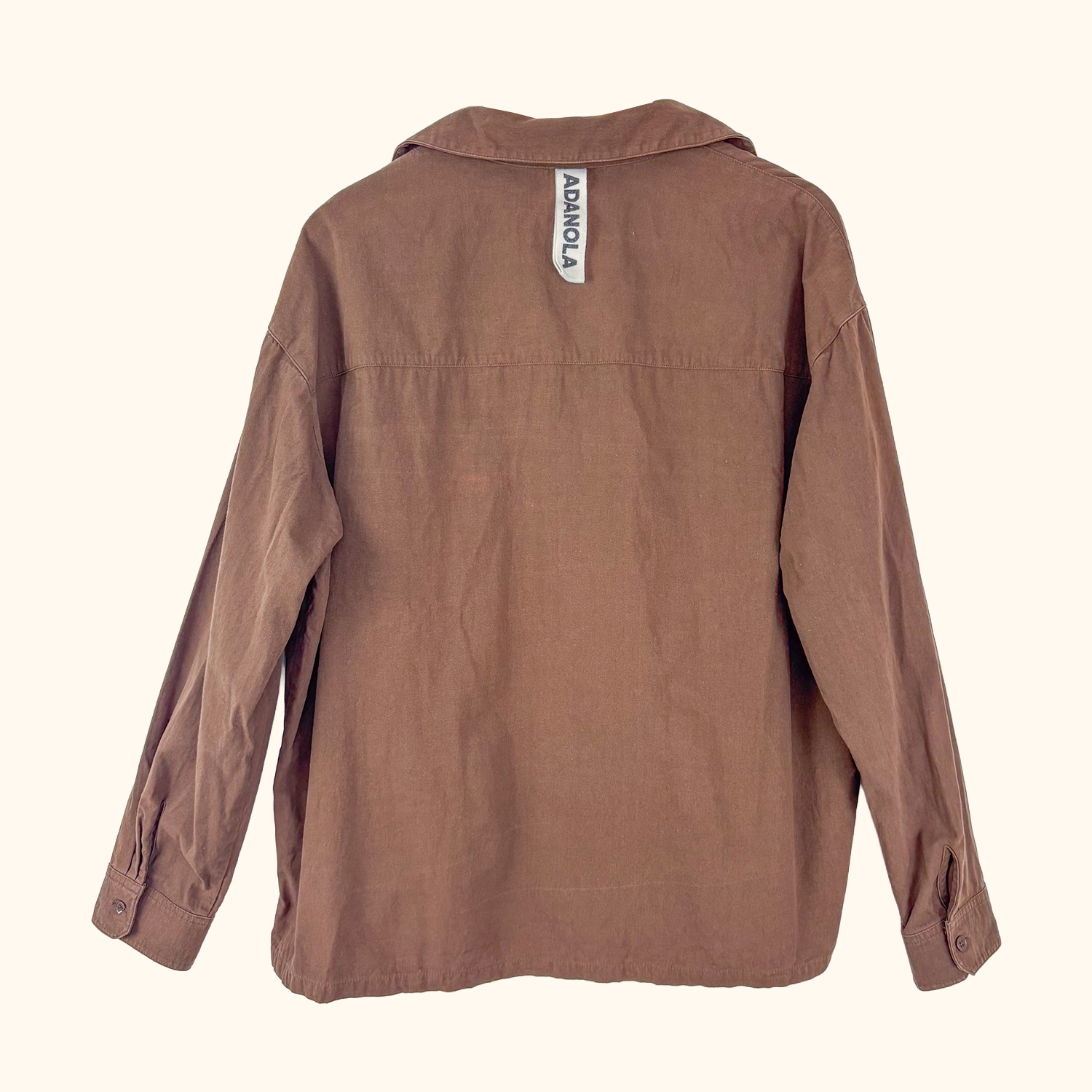 Adanola Organic Cotton Brown Shirt - Size Large Adanola