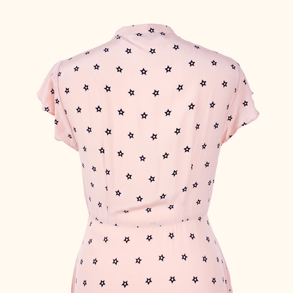 Somerset By Alice Temperley Star Print Pink Midi Dress - Size 10 Alice Temperley