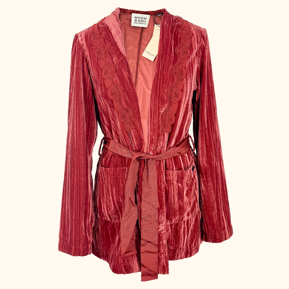 Scotch &amp; Soda Velvet Lace Rust Blazer - Size 8 Scotch &amp; Soda