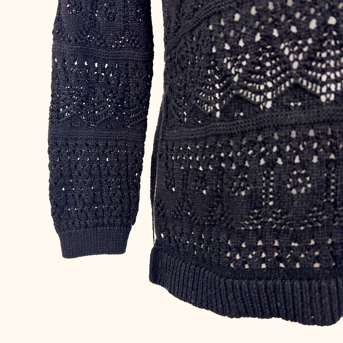 Whistles Black Crochet Top - Size Small