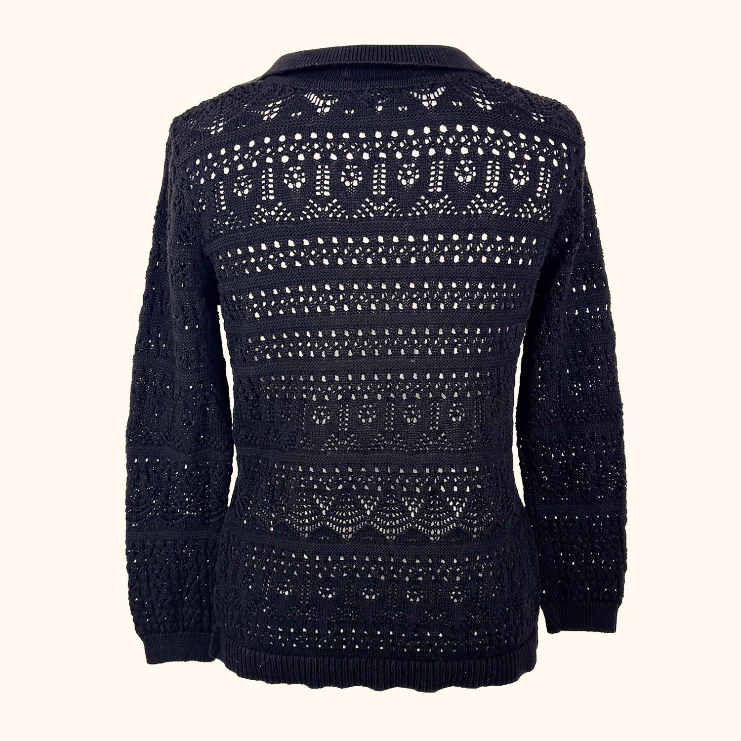 Whistles Black Crochet Top - Size Small Whistles
