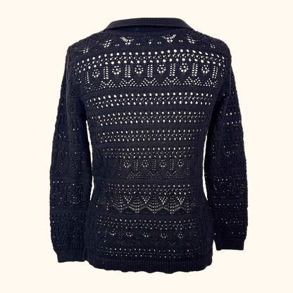 Whistles Black Crochet Top - Size Small Whistles