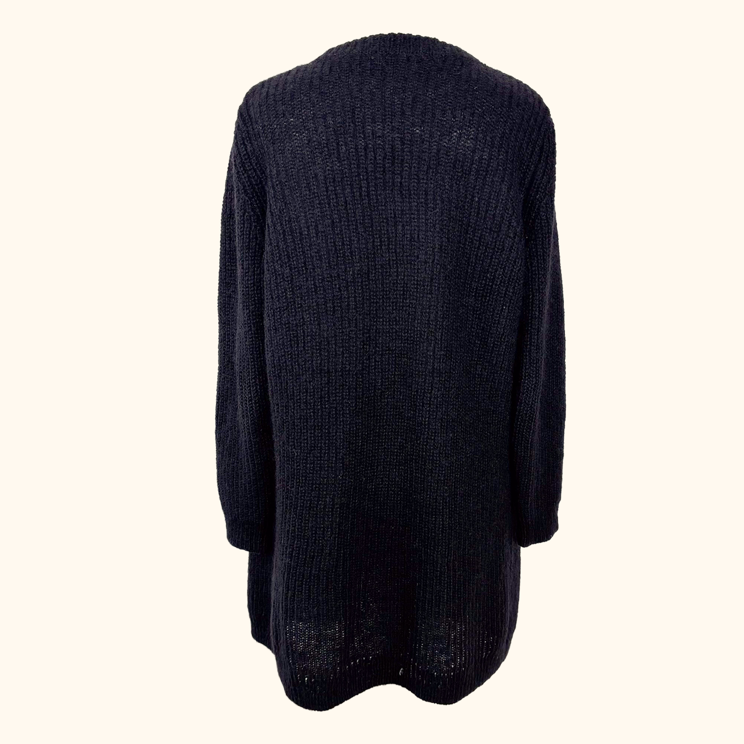 Cos Mohair Wool Blend Long Black Cardigan - Size XS Cos