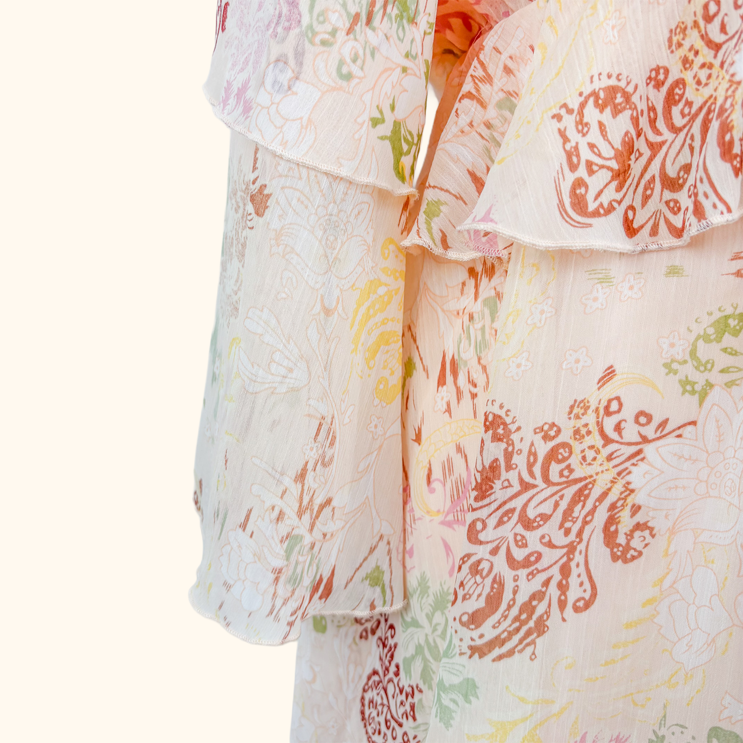 Reserved Pink Paisley Chiffon Dress - Size Small Reserved