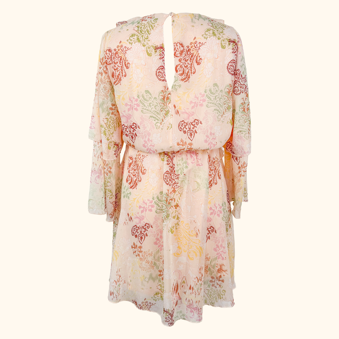 Reserved Pink Paisley Chiffon Dress - Size Small Reserved