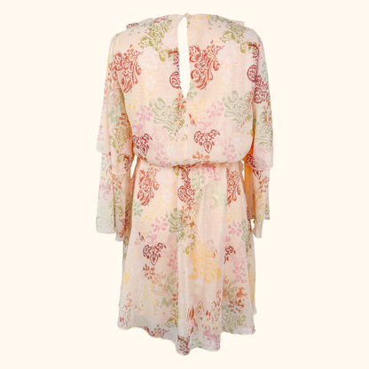Reserved Pink Paisley Chiffon Dress - Size Small Reserved