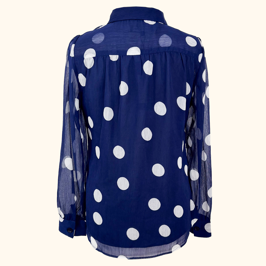 Sosandar Navy Polka Dot Shirt - Size 10 Sosandar
