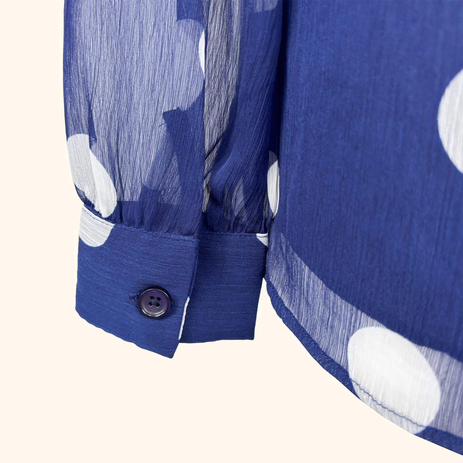Sosandar Navy Polka Dot Shirt - Size 10 Sosandar