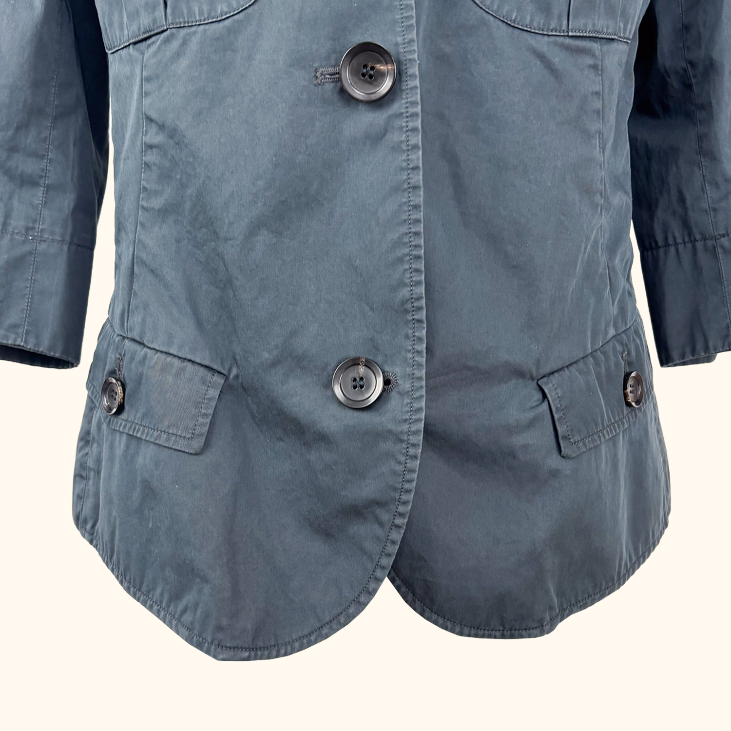 Nicole Fahri Navy Cotton Jacket - Size 12 Nicole Fahri