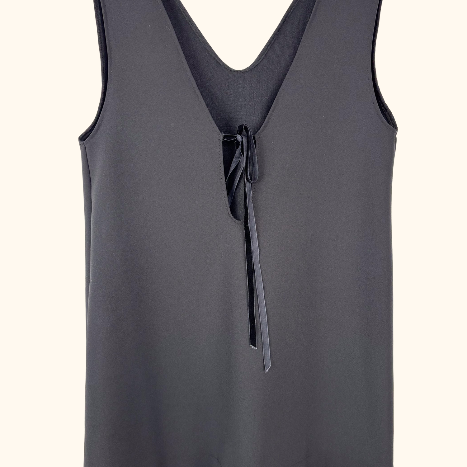 Italian Black V-Neck Mini Dress - Size Medium Sunshine Thrift
