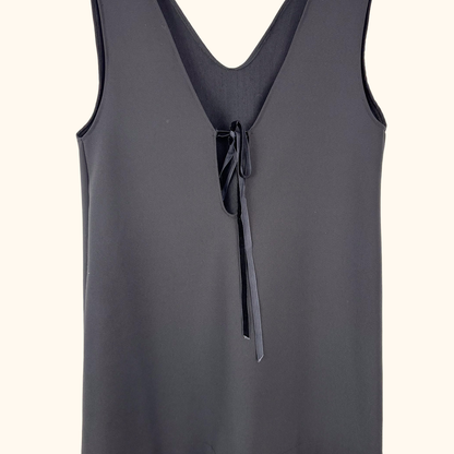 Italian Black V-Neck Mini Dress - Size Medium Sunshine Thrift