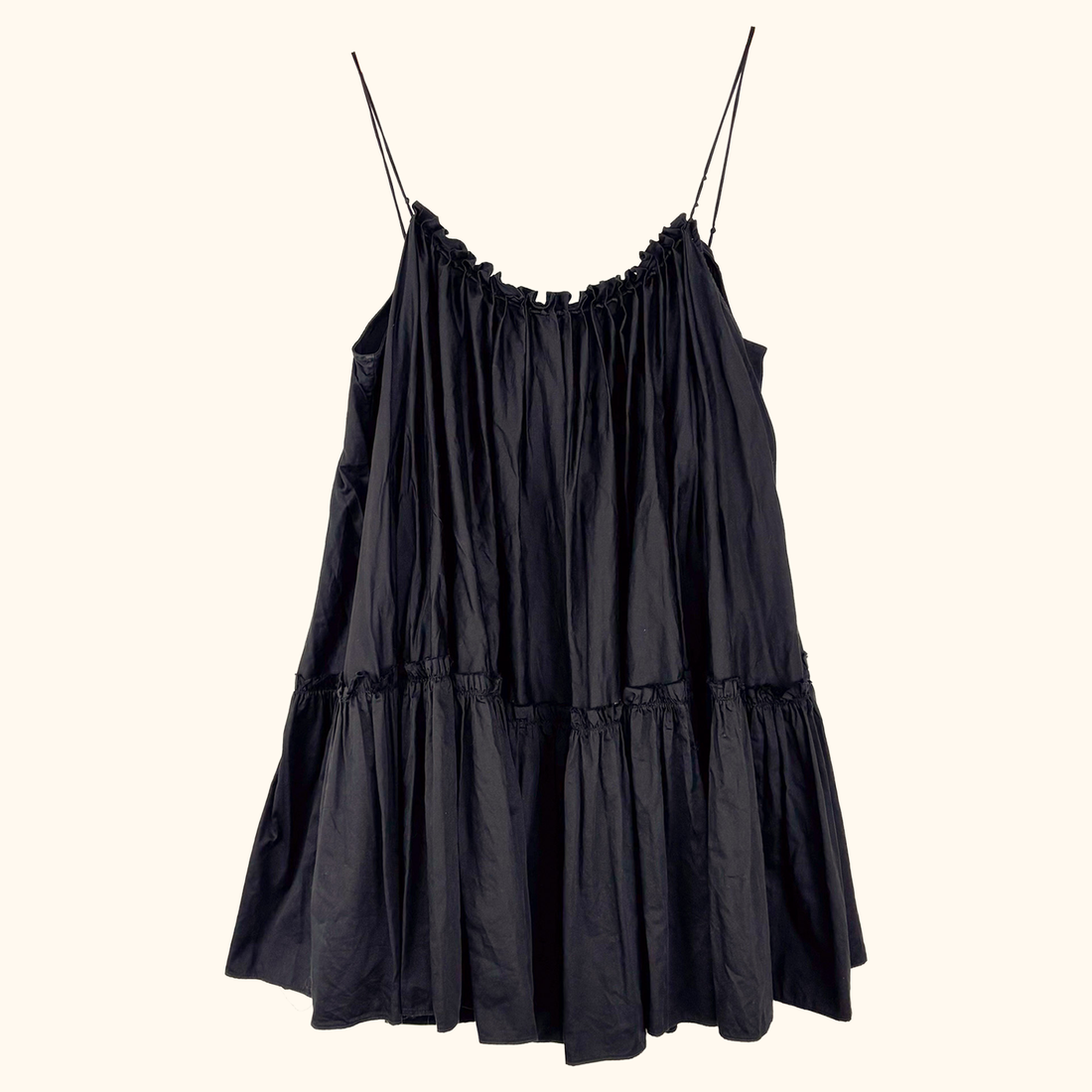 AJE Black Cotton Mini Swing Dress - Size 10 AJE