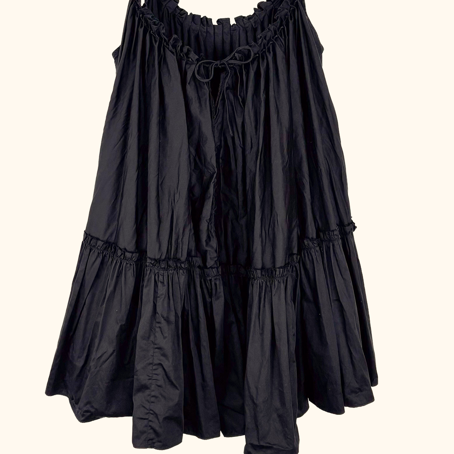 AJE Black Cotton Mini Swing Dress - Size 10 AJE