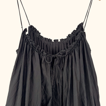 AJE Black Cotton Mini Swing Dress - Size 10 AJE