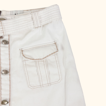 AJE Arlow Off White Denim Mini Skirt - Size 12 AJE