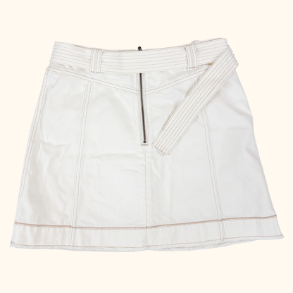 AJE Arlow Off White Denim Mini Skirt - Size 12 AJE