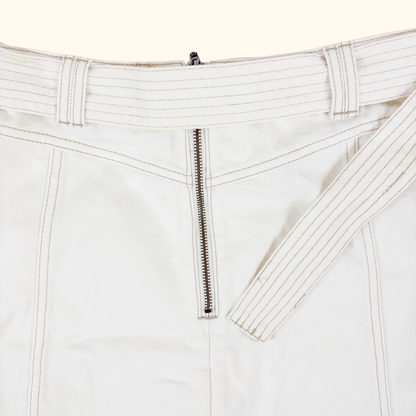 AJE Arlow Off White Denim Mini Skirt - Size 12 AJE