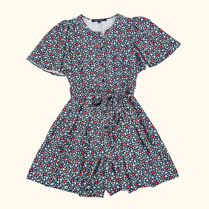 French Connection Navy Ditsy Floral Playsuit - Size 8 French Connection