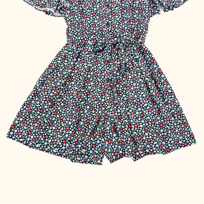 French Connection Navy Ditsy Floral Playsuit - Size 8 French Connection