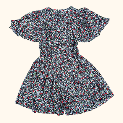 French Connection Navy Ditsy Floral Playsuit - Size 8 French Connection