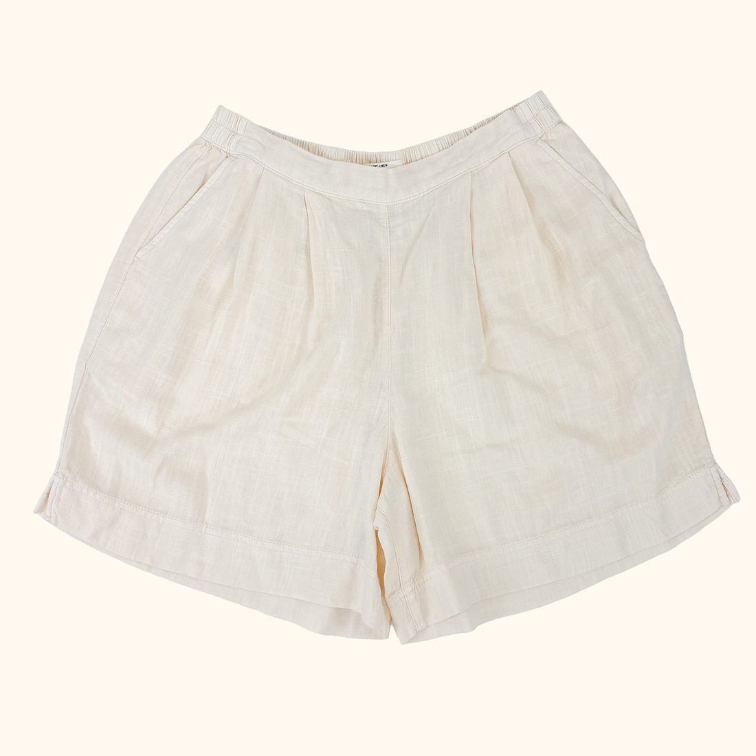 Next Cream Linen Blend Shorts - Size 10 Next