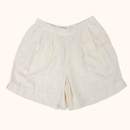 Next Cream Linen Blend Shorts - Size 10 Next