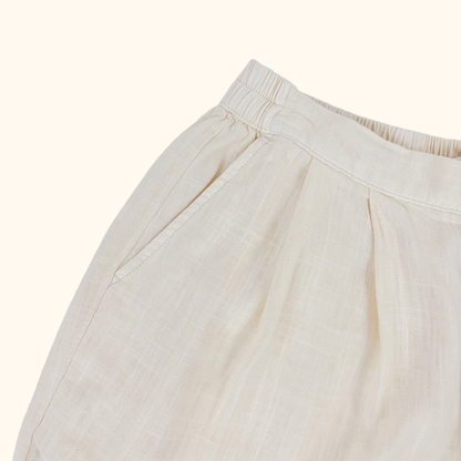 Next Cream Linen Blend Shorts - Size 10 Next