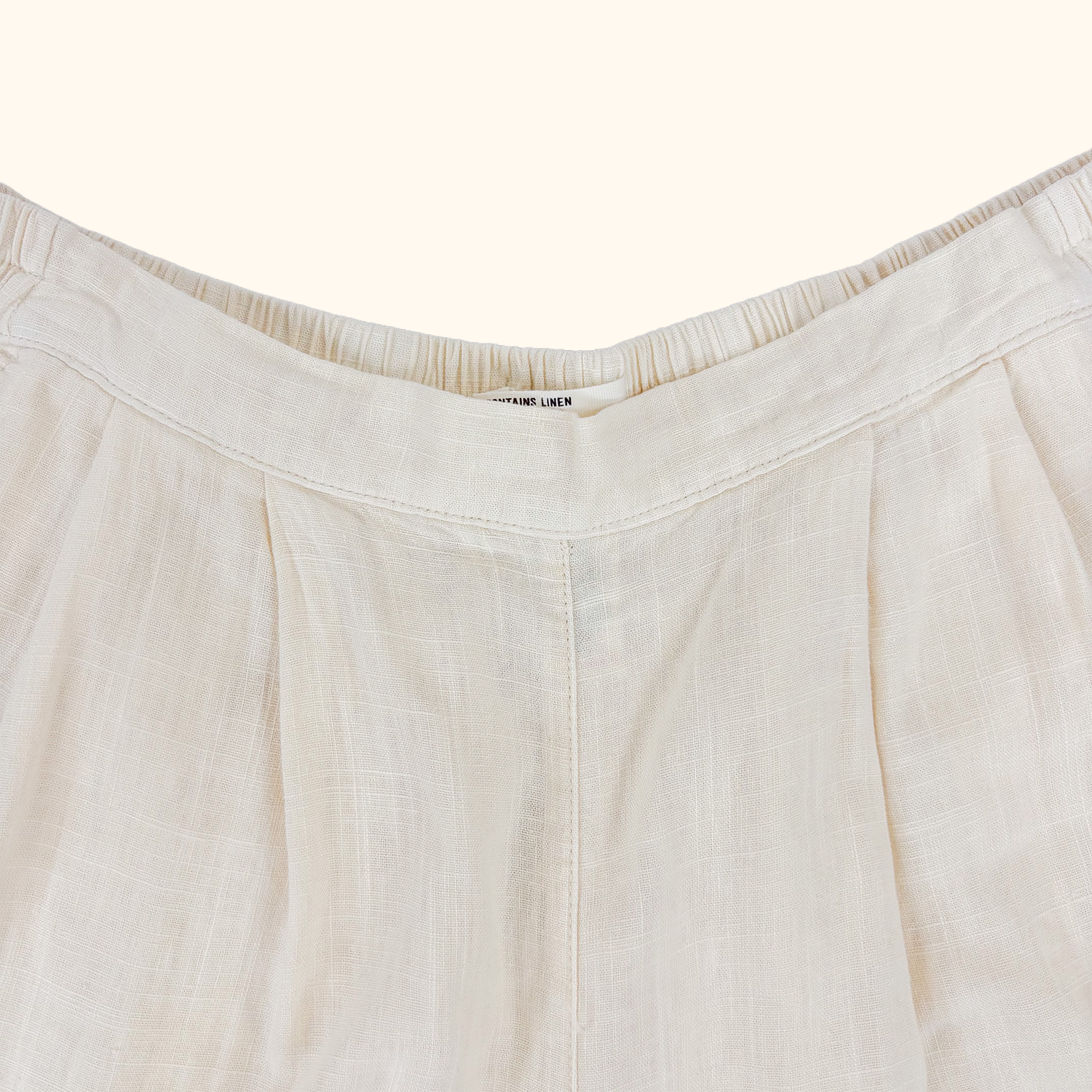 Next Cream Linen Blend Shorts - Size 10 Next