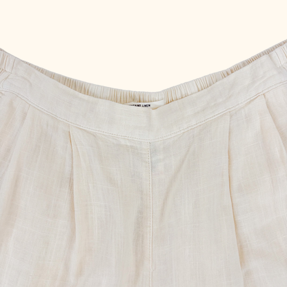 Next Cream Linen Blend Shorts - Size 10 Next