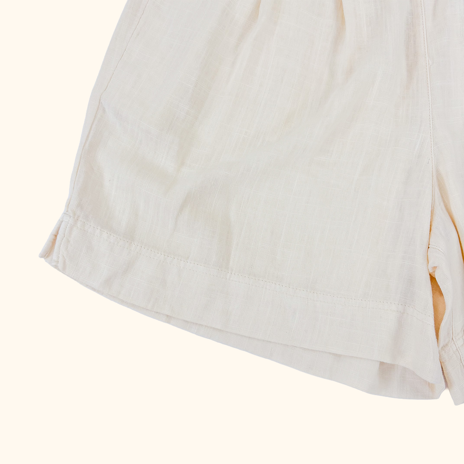 Next Cream Linen Blend Shorts - Size 10 Next