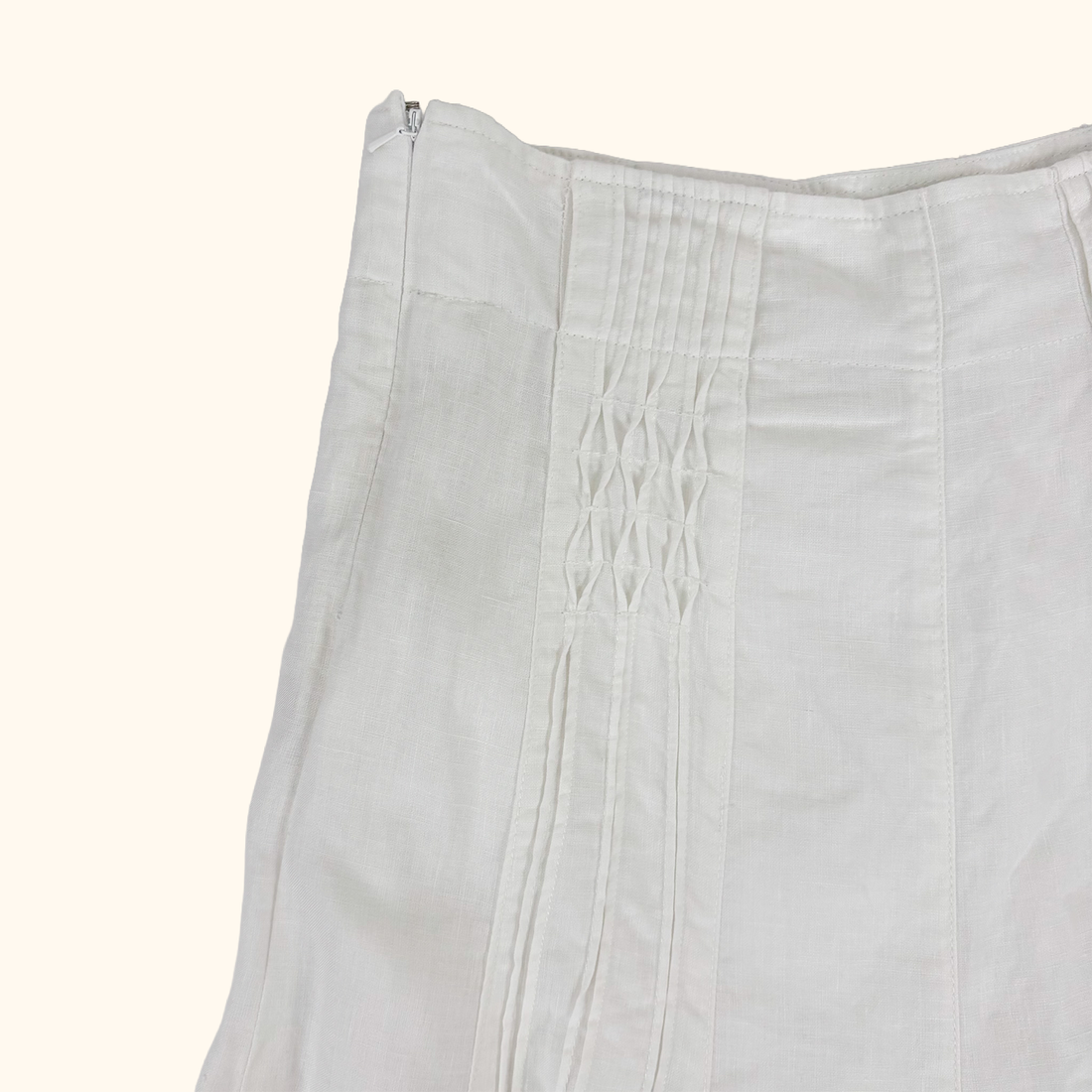 Lakeland White Linen Midi Skirt - Size 12
