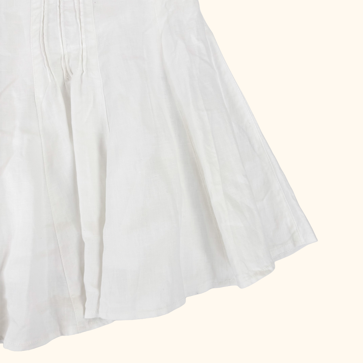 Lakeland White Linen Midi Skirt - Size 12 Lakeland