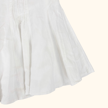 Lakeland White Linen Midi Skirt - Size 12 Lakeland
