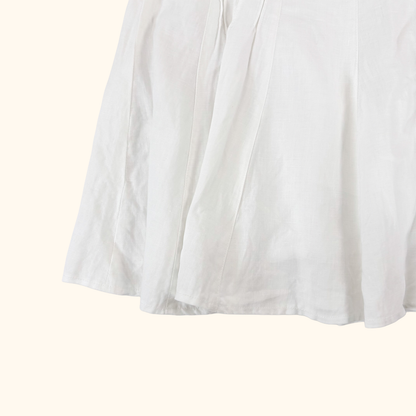 Lakeland White Linen Midi Skirt - Size 12 Lakeland