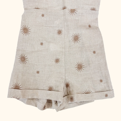 Ismeralda Linen Embroidered Playsuit Romper - Size XS Ismeralda