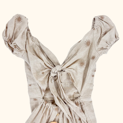Ismeralda Linen Embroidered Playsuit Romper - Size XS Ismeralda