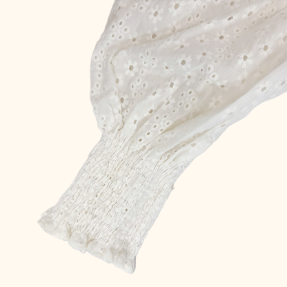 Zara White Broderie Anglaise Crop Top - Size Small Zara