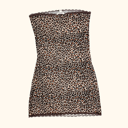 The Frolic Strapless Leopard Mini Dress - Size 10 The Frolic