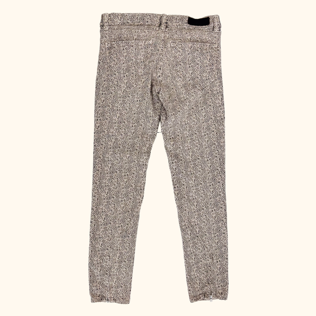 Allsaints Brown Paisley Print Jeans - Size 28 waist Allsaints