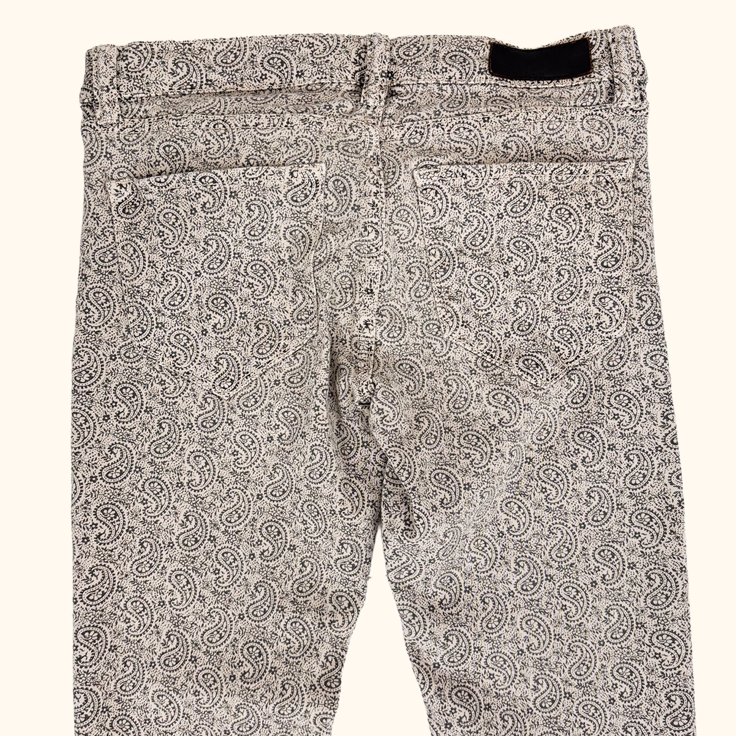 Allsaints Brown Paisley Print Jeans - Size 28 waist Allsaints