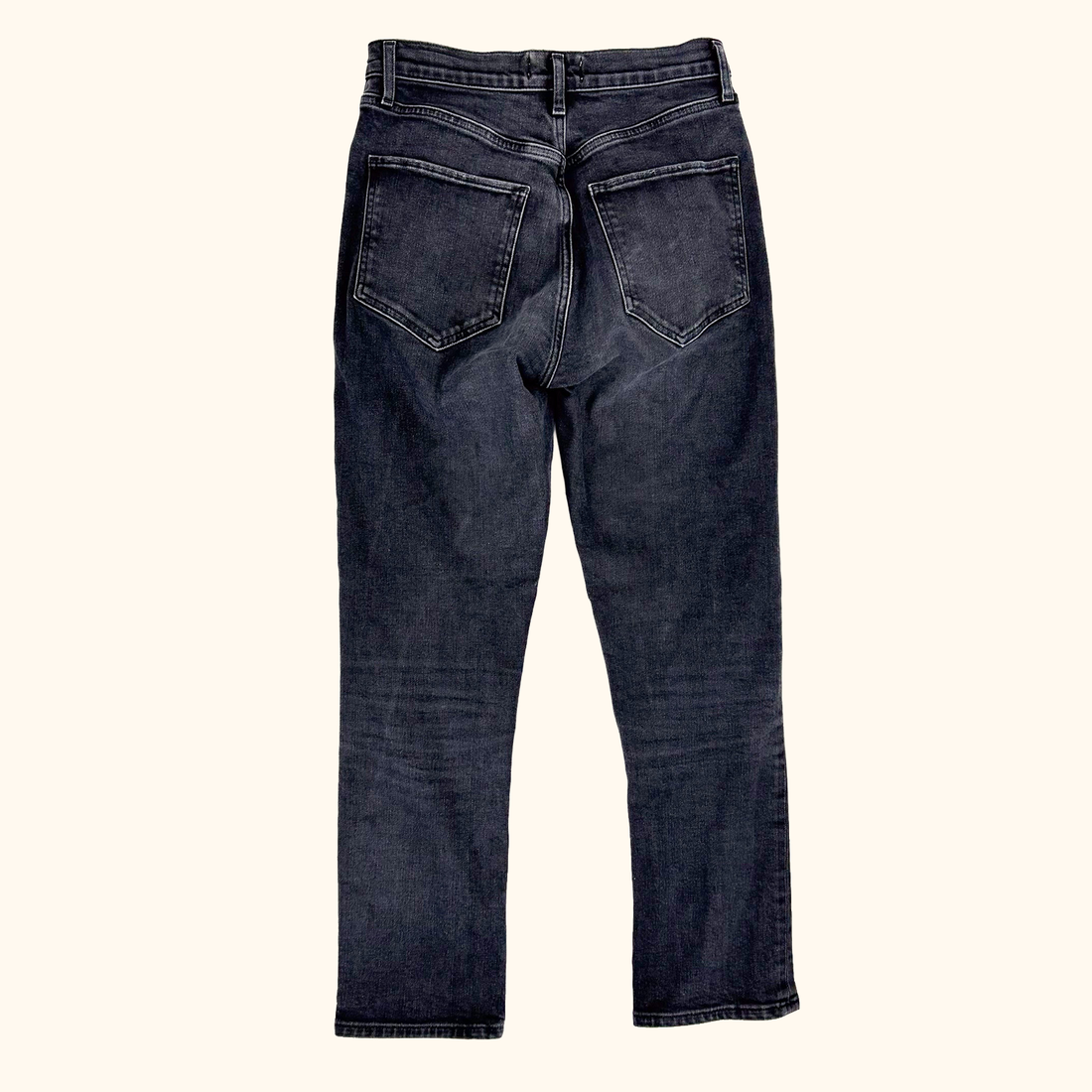 Agolde Washed Black Straight Leg Jeans - Size 26inch Agolde