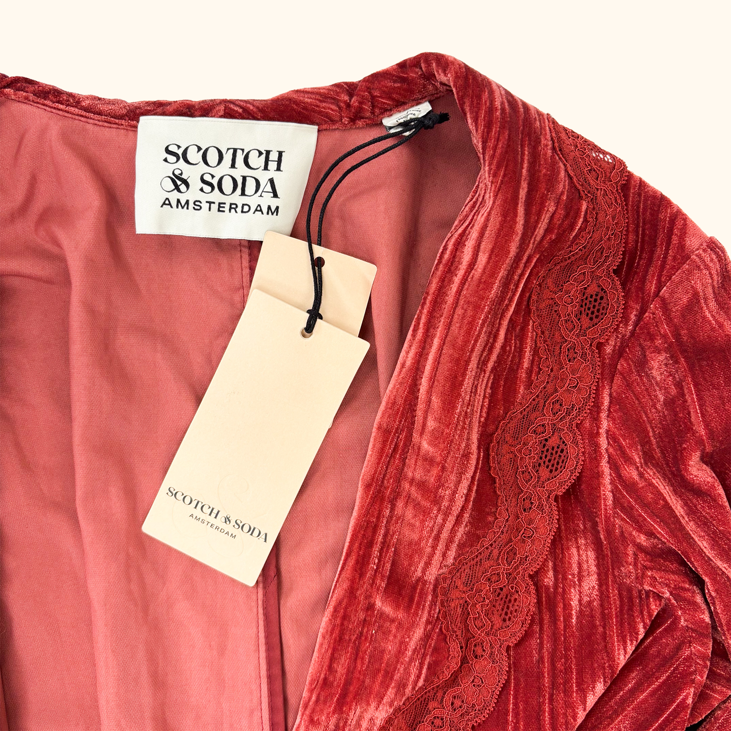 Scotch &amp; Soda Velvet Lace Rust Blazer - Size 8 Scotch &amp; Soda