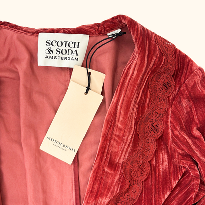 Scotch &amp; Soda Velvet Lace Rust Blazer - Size 8 Scotch &amp; Soda