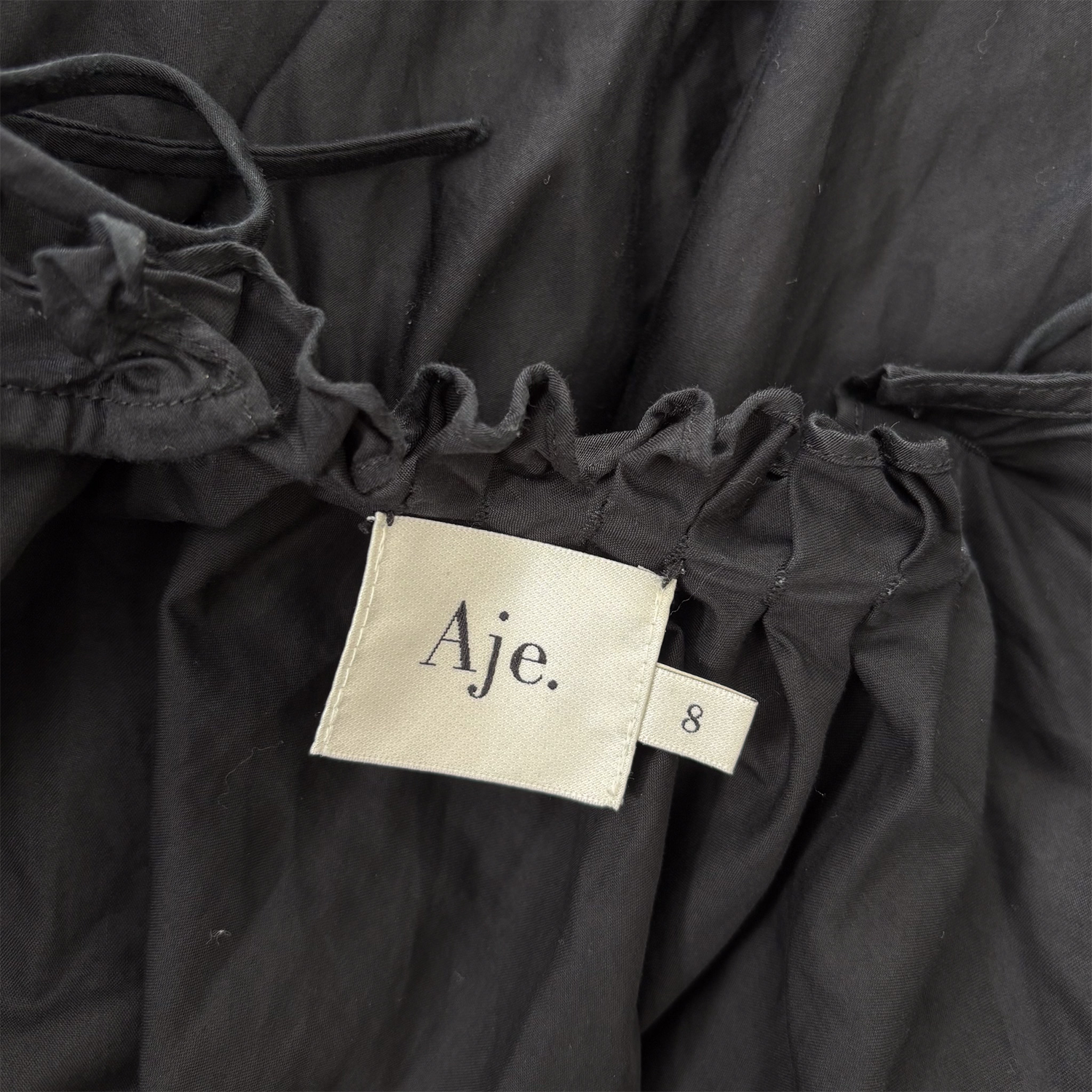 AJE Black Cotton Mini Swing Dress - Size 10 AJE