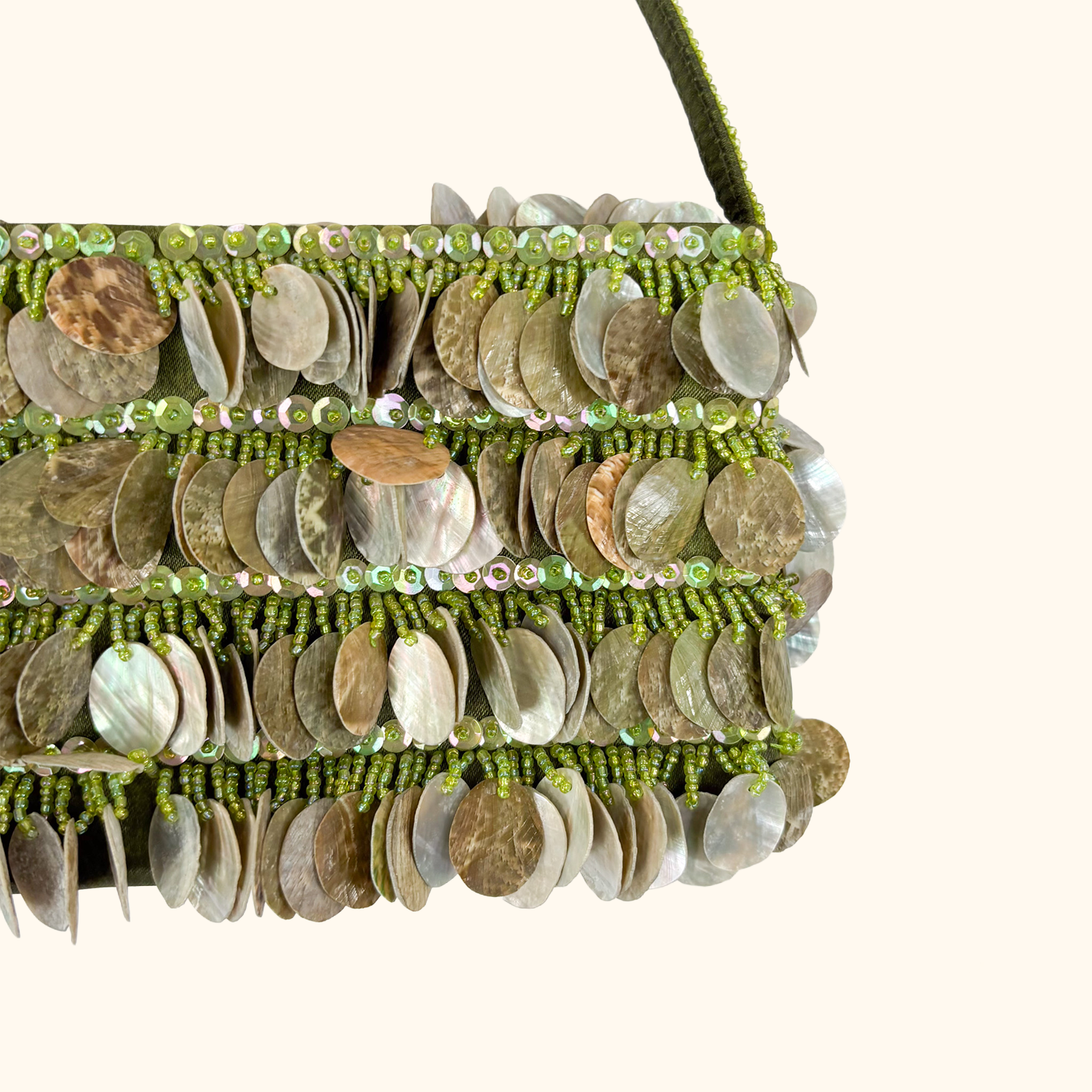 Green Capiz Shell Shoulder Bag Sunshine Thrift