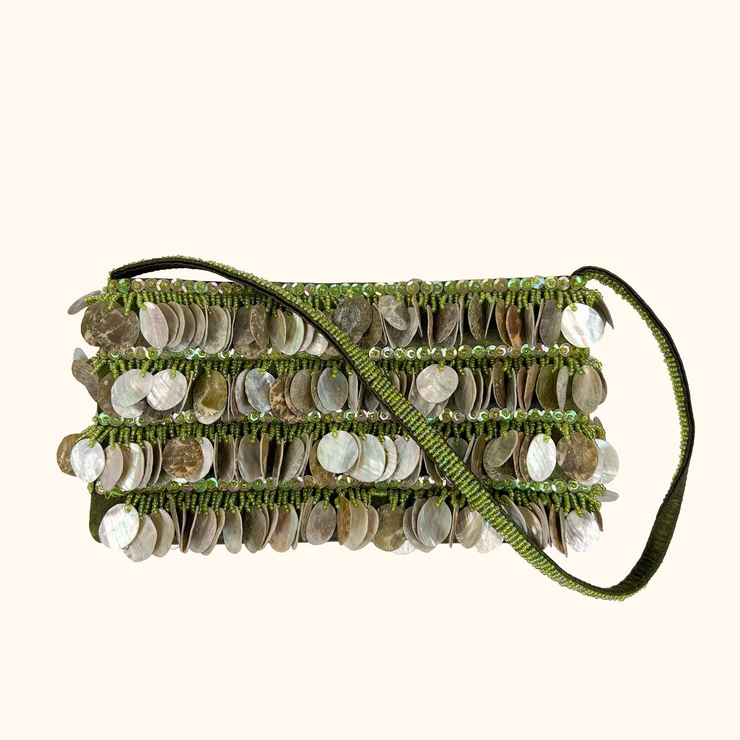 Green Capiz Shell Shoulder Bag Sunshine Thrift