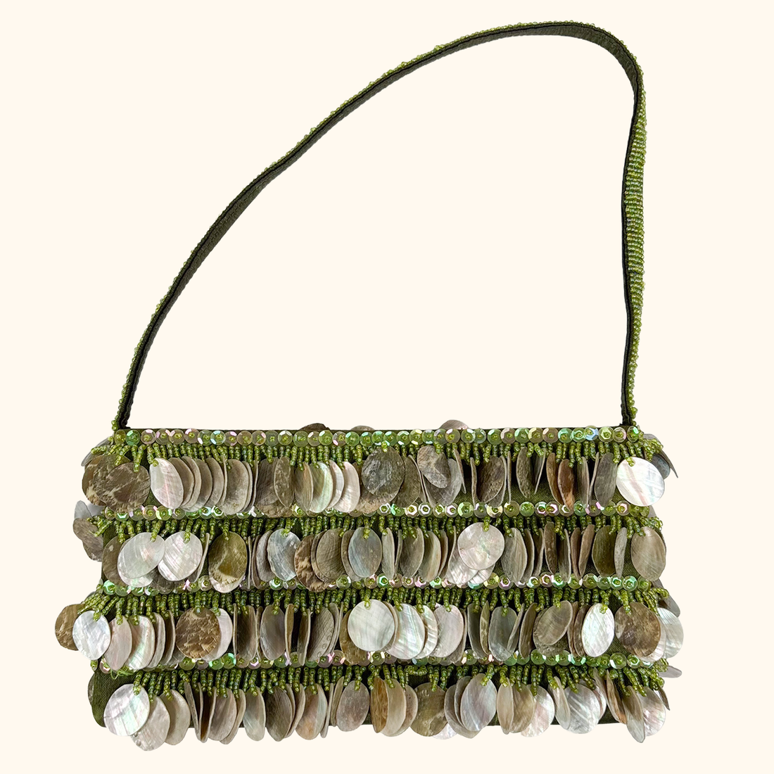 Green Capiz Shell Shoulder Bag Sunshine Thrift
